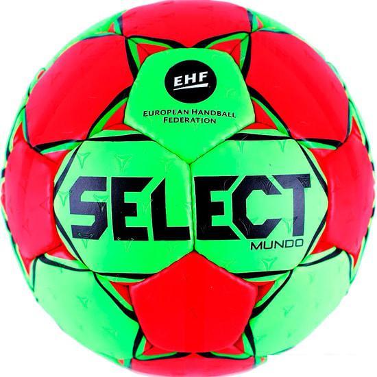 Гандбольный мяч Select Mundo (3 размер, салатовый/красный)