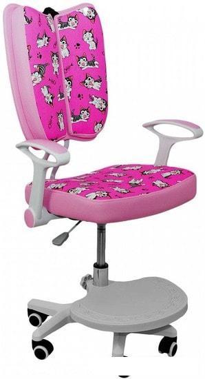 Детское ортопедическое кресло AksHome Pegas (розовый с котятами) - фото 1 - id-p226135391