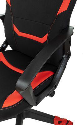 Кресло игровое ZOMBIE 100, на колесиках, ткань/экокожа, черный/красный [zombie 100 br] - фото 8 - id-p226356984