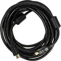 Кабель соединительный аудио-видео NingBo HDMI-5M-MG, HDMI (m) - HDMI (m) , ver 1.4, 5м, GOLD, ф/фильтр, черный