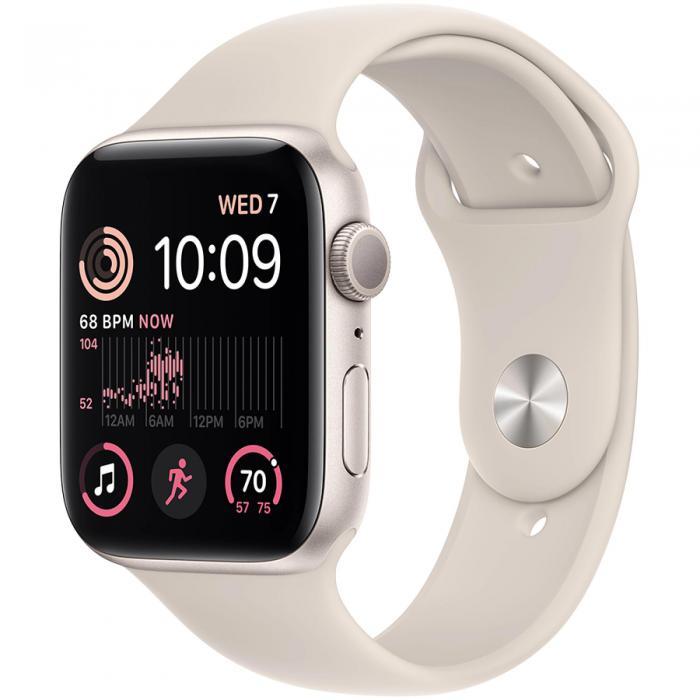 Apple Watch SE GPS Gen.2, 44mm, Starlight, Starlight Sport Band (Восстановленный)