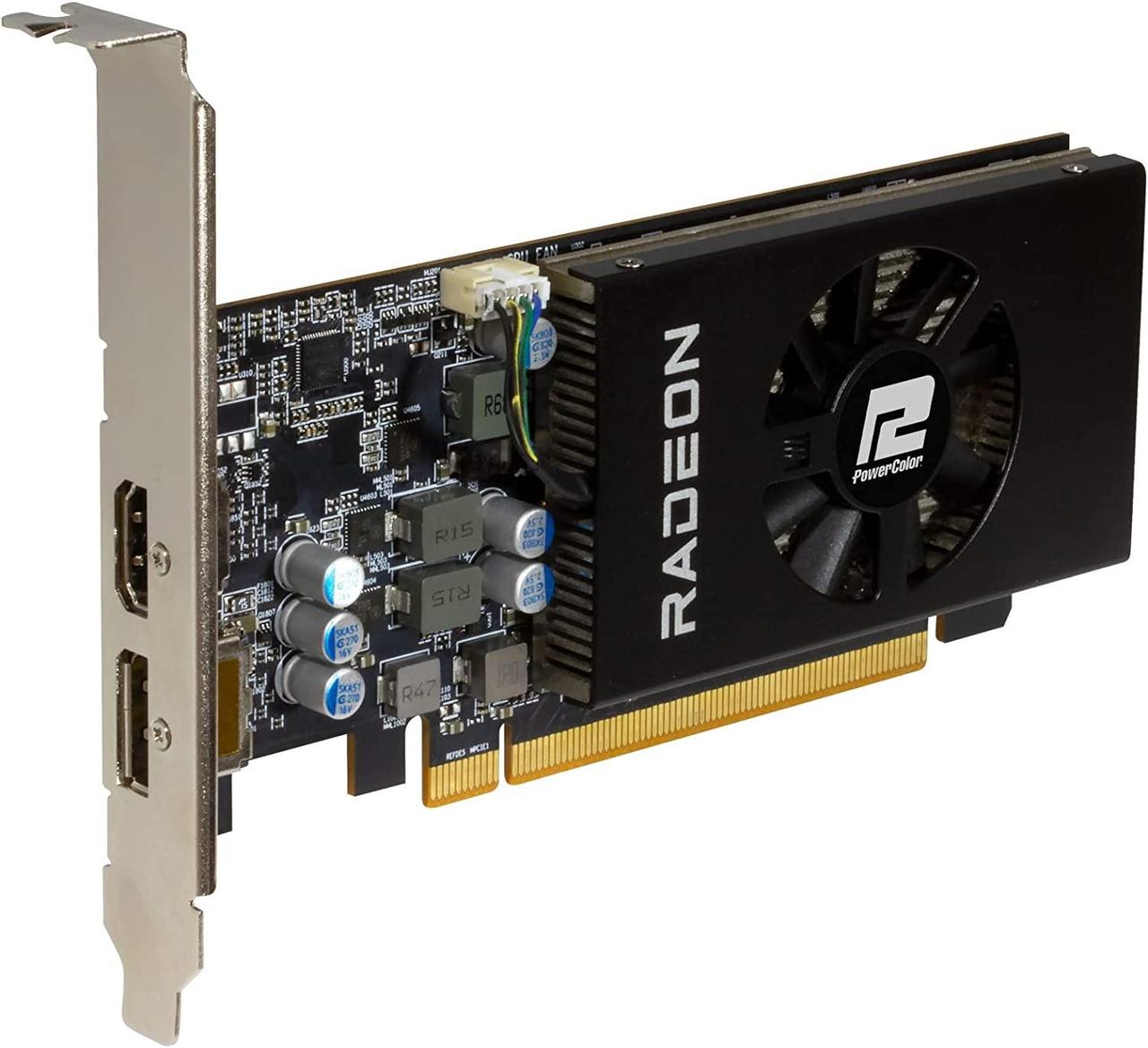 Видеокарта PowerColor PCI-E 4.0 AXRX 6400 LP 4GBD6-DH AMD Radeon RX 6400 4096Mb 64 GDDR6 2039/16000 HDMIx1 - фото 1 - id-p226669177