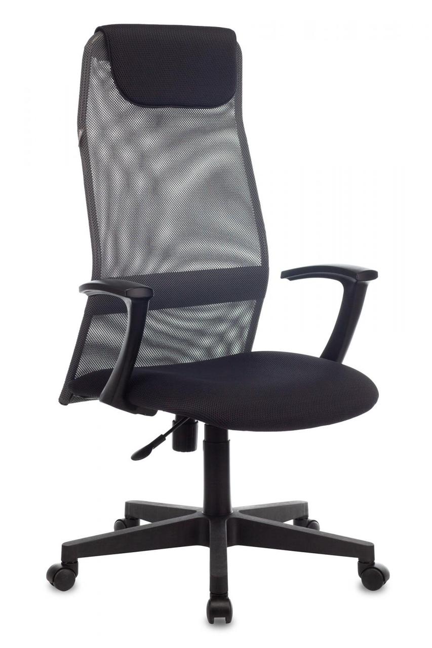 Кресло руководителя Бюрократ KB-8 темно-серый TW-04 TW-12 сетка/ткань с подголов. крестовина пластик - фото 1 - id-p226669663