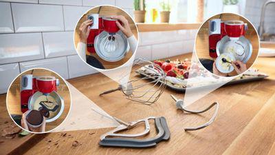 Кухонная машина Bosch MUM5X720, красный / серый - фото 8 - id-p226304014