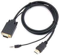 Кабель-переходник аудио-видео PREMIER 5-983AU, HDMI (m) - VGA (m) , 1.8м, черный [5-983au 1.8]