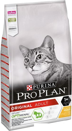 Сухой корм для кошек Pro Plan Original Adult OptiRenal с курицей 10 кг - фото 1 - id-p226305452