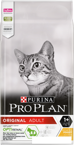 Сухой корм для кошек Pro Plan Original Adult OptiRenal с курицей 10 кг - фото 2 - id-p226305452