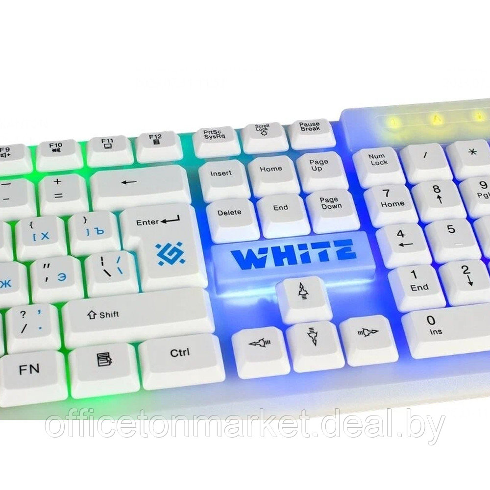 Клавиатура Defender "White Rainbow GK-172 RU", USB, проводная, белый