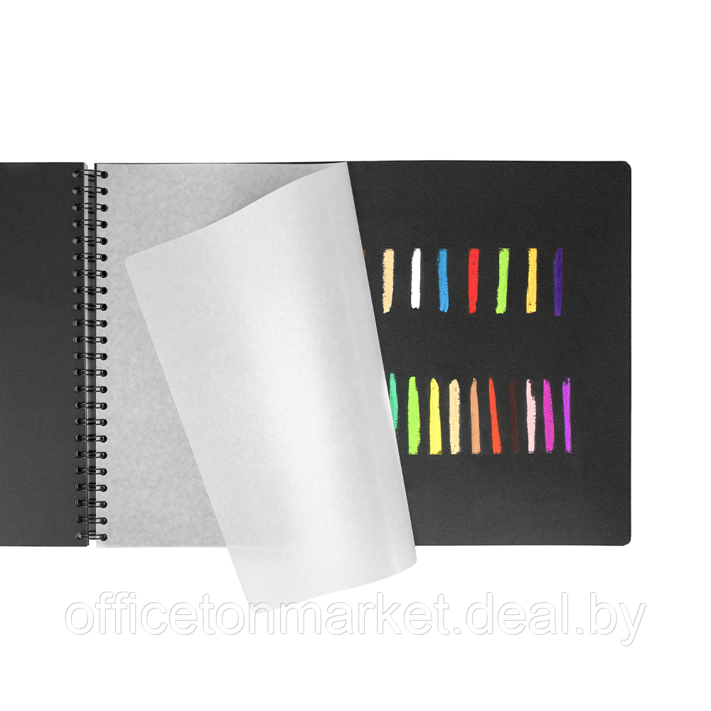 Скетчбук для пастели "GrafArt" с калькой, 270 г/м2, А4, 20 листов, черный - фото 3 - id-p226670706