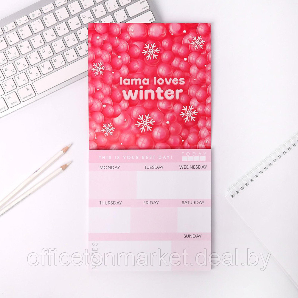 Блокнот-планер "Hello, winter", 170x170 мм, 50 листов, розовый - фото 5 - id-p226670730