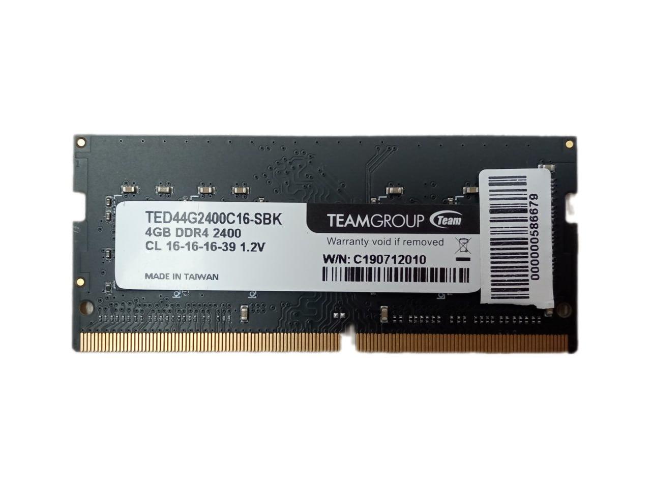 Оперативная память SO-DDR4 4Gb 2400 Mhz Teamgroup