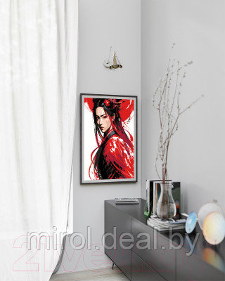 Картина по номерам PaintLine Японская девушка в красном кимоно / 2038586777229 - фото 2 - id-p226676244
