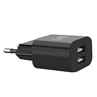 Bion Сетевое Зарядное Устройство, 2*USB-A, 10 Вт, черный [BXP-ADP-2A-10B]