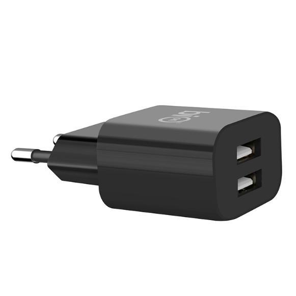 Bion Сетевое Зарядное Устройство, 2*USB-A, 10 Вт, черный [BXP-ADP-2A-10B] - фото 1 - id-p225198087