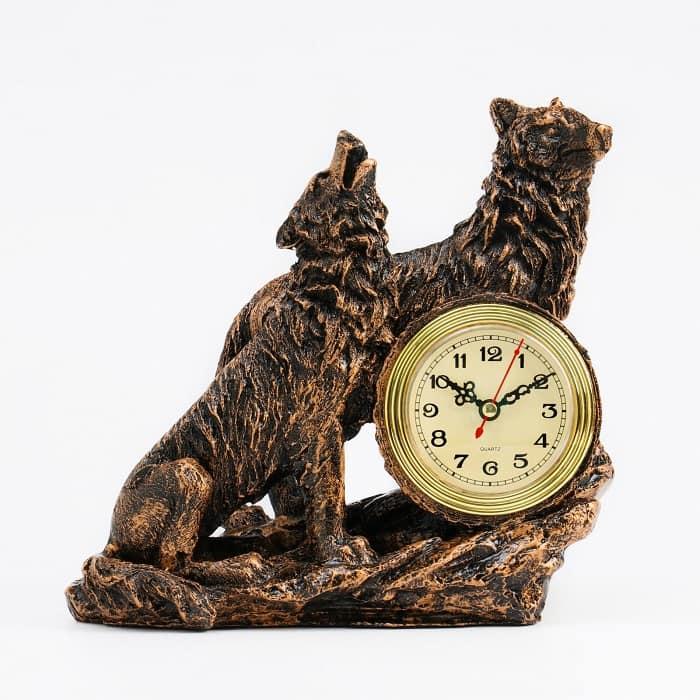Настольные часы статуэтка «Пара волков»