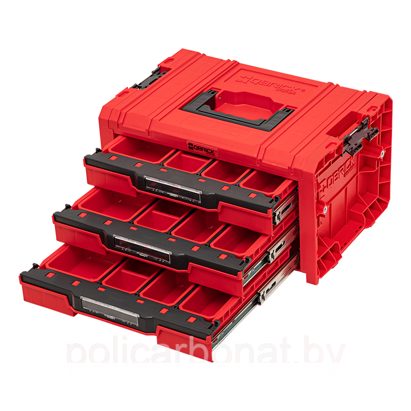 Ящик для инструментов Qbrick System PRO Drawer 3 Toolbox Expert 2.0 RED Ultra HD Custom, красный