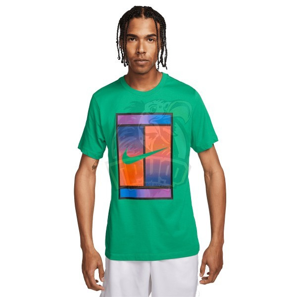Футболка теннисная мужская Nike Dri-FIT Court Tennis T-Shirt (зеленый) (арт. FQ4934-324) - фото 1 - id-p226677608