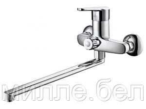 Смеситель для ванны (Lt) D40, серия Crocus хром, a-five (На стену, Длинный поворотный L-излив)