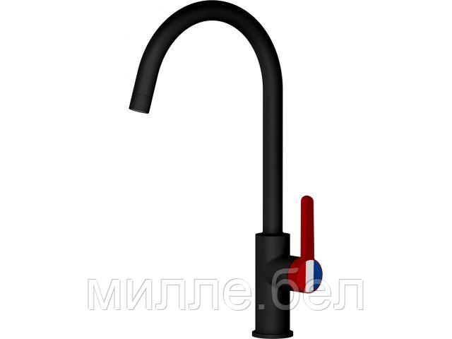 Смеситель для кухни (Lt) D35, серия Rose черный + красный, a-five (Поворотный J-излив) - фото 1 - id-p226679238