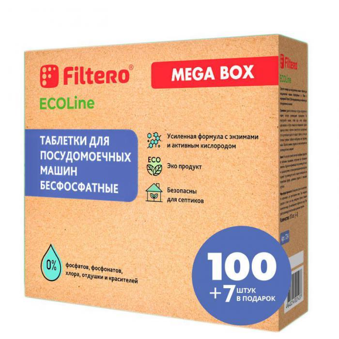 Таблетки для посудомоечных машин Filtero Ecoline 100+7шт 724 - фото 1 - id-p226681709
