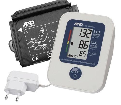 Автоматический тонометр для измерения артериального давления и частоты пульса AND UA-888 AC c адаптером
