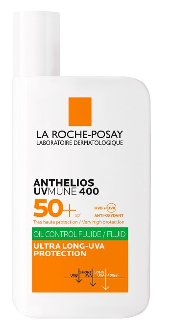 Солнцезащитный матирующий флюид для лица La Roche-Posay Ля Рош Anthelios UVMune 400 Oil Control Fluid SPF 50+ - фото 1 - id-p226684765