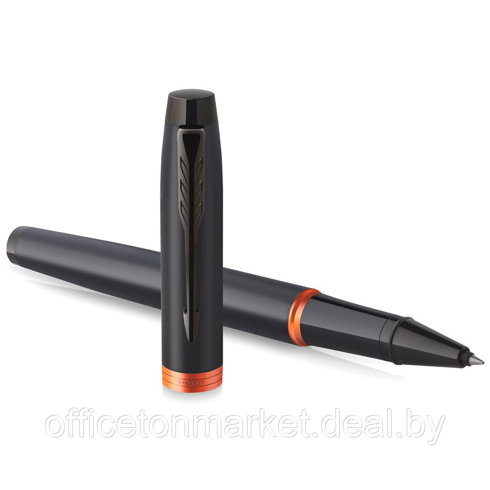 Ручка-роллер Parker "IM Vibrant Rings T315 Flame Orange PVD", 0,5 мм, черный, оранжевый, стерж. черный - фото 1 - id-p226684970