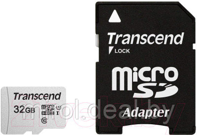 Карта памяти Transcend microSDHC 300S 32GB Class 10 UHS-I U1 (TS32GUSD300S-A) - фото 1 - id-p226686806