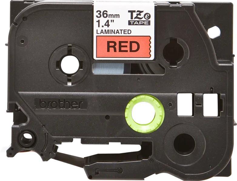 Лента Brother в кассете TZE-461 36-мм, ламинированная, черный на красном фоне, 8 м. - фото 1 - id-p226687306
