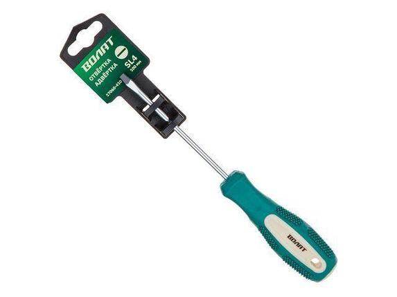 Отвертка "-" 4,0х100мм SL ВОЛАТ (шлицевая Slotted, двухкомп. рукоятка Anti-Slip) (17060-410), фото 2