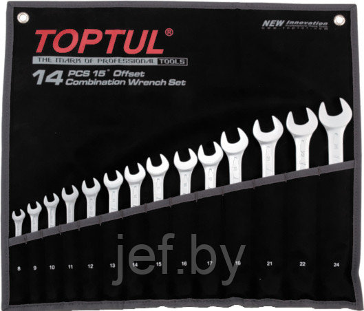 Набор ключей комбинированных 7-32мм 16шт черное полотно TOPTUL GPAB1602 - фото 1 - id-p195484455