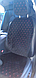 Накидка на переднее сиденье 1шт Алькантара, ALCANTRA  черная+красная строчка РОМБ, фото 2