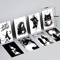 Мини-открытки набор "Черно/белая"