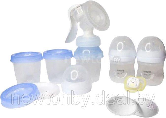 Ручной молокоотсос Philips Avent Natural Motion с бутылочкой для кормления SCD213/03 - фото 1 - id-p226696033