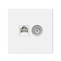 Розетка двойная TV+RJ45, кат.5E, цвет Белый (Schneider Electric ArtGallery)