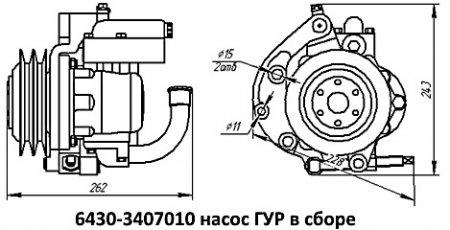 Насос ГУР МАЗ н/о в сб. 6430-3407010 - фото 1 - id-p226696222