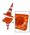 Конус сигнальный КС 2.4 (520 мм) оранжевый, 2 белые полосы - фото 6 - id-p226696538