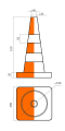 Конус сигнальный КС 2.4 (520 мм) оранжевый, 2 белые полосы - фото 8 - id-p226696538