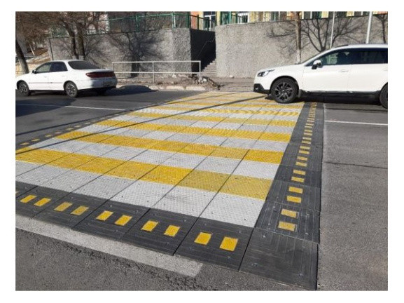 Приподнятый пешеходный переход ПИН (желтый средний элемент) высотой 50 мм - фото 10 - id-p226654980