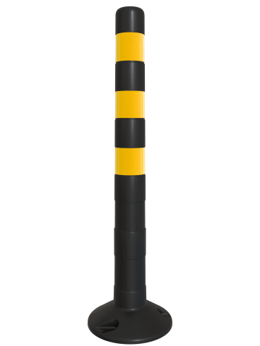 Столбик черный гибкий ССУ-750 мм ГОСТ 32843-2014 желтые светоотражатели - фото 1 - id-p226654803