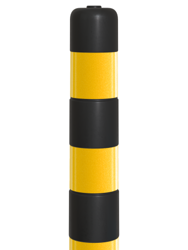 Столбик черный гибкий ССУ-750 мм ГОСТ 32843-2014 желтые светоотражатели - фото 3 - id-p226654803