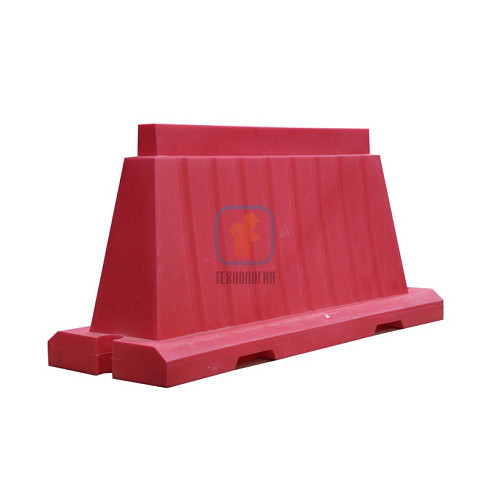 Водоналивной блок дорожный вкладывающийся (пластиковый барьер) БДВ-1,5 красный - фото 1 - id-p226696858