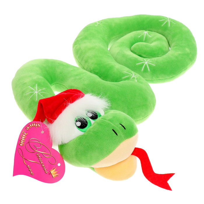 Мягкая игрушка "Змейка новогодняя", цвет зеленый, 66 см 9497 - фото 1 - id-p226697547