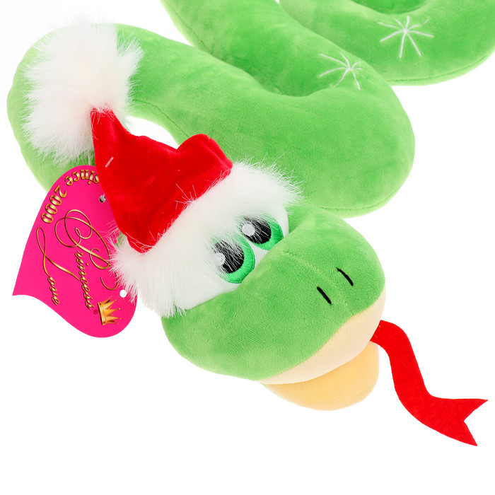 Мягкая игрушка "Змейка новогодняя", цвет зеленый, 66 см 9497 - фото 3 - id-p226697547