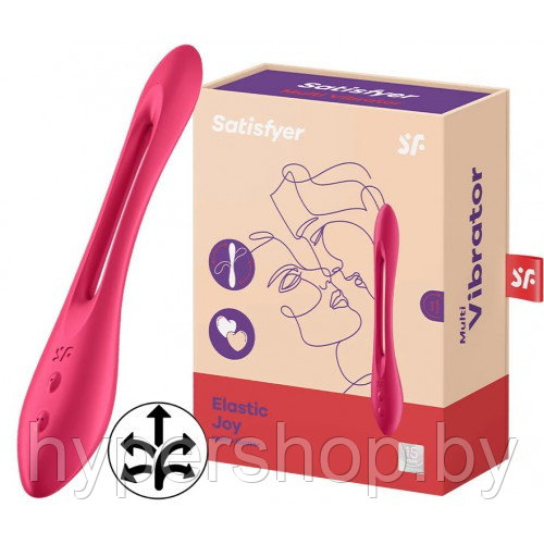 Многофункциональный вибратор для пар с гибкой основой Satisfyer Elastic Joy Red