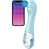 Расширяющийся смарт-вибратор с рельефной головкой Satisfyer Air Pump Vibrator 5+ голубой, фото 3