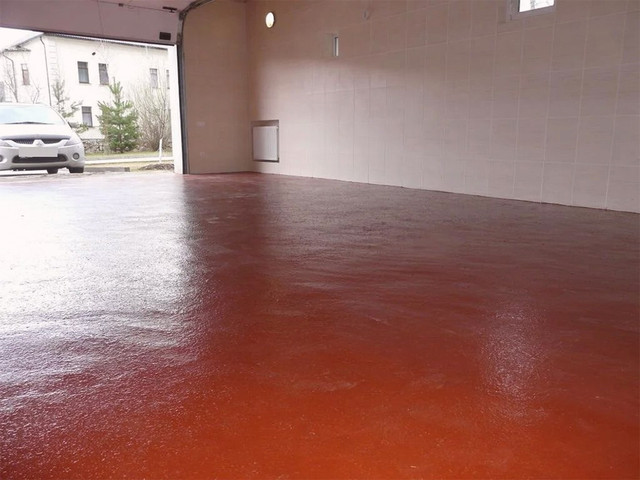 краска эмаль для бетонного пола красно коричневая