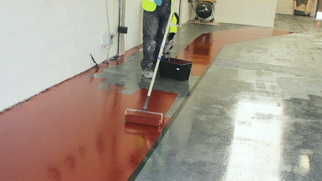 краска акриловая эмаль для бетонного пола красно коричневая