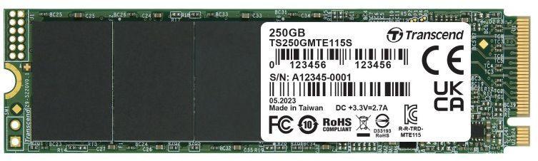 Накопитель SSD Transcend PCI-E 3.0 x4 250Gb TS250GMTE115S 115S M.2 2280 0.2 DWPD - фото 1 - id-p226699768