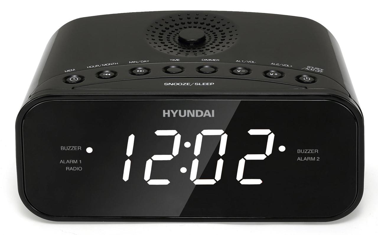 Радиобудильник Hyundai H-RCL221 черный LCD подсв:белая часы:цифровые FM - фото 1 - id-p226700010